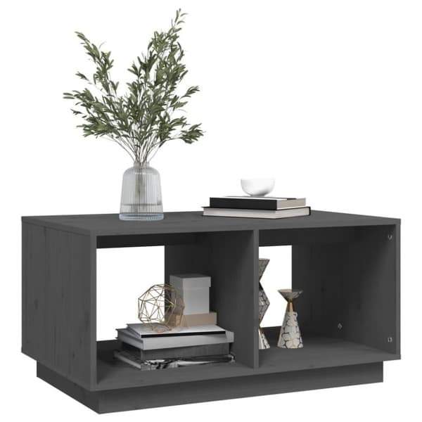 vidaXL Salongbord grå 80x50x40 cm heltre furu