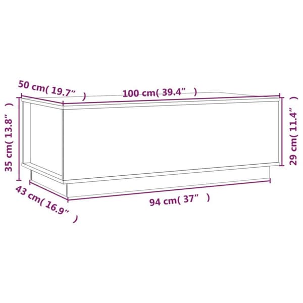 vidaXL Soffbord 100x50x35 cm massiv furu