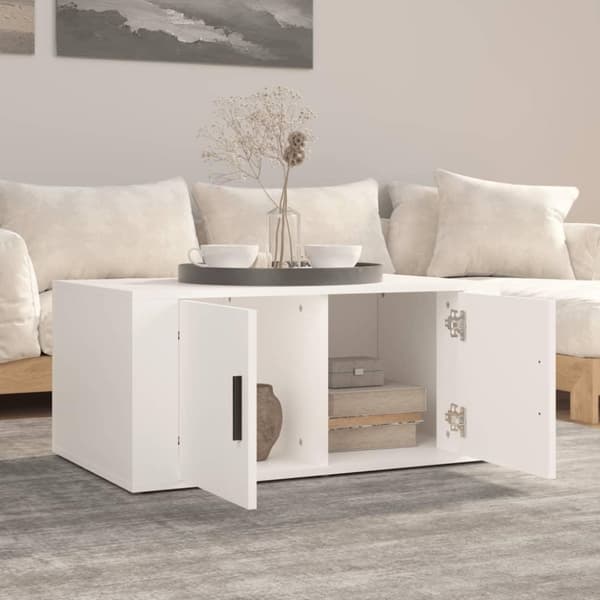 vidaXL Soffbord vit 80x50x36 cm konstruerat trä