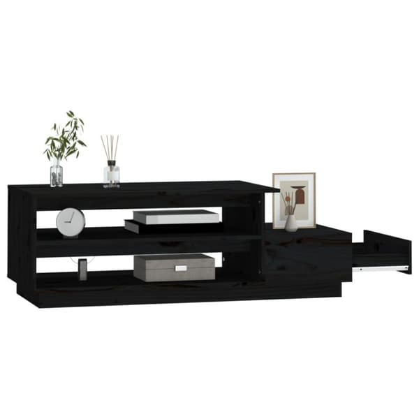 vidaXL Soffbord svart 120x50x40,5 cm massiv furu