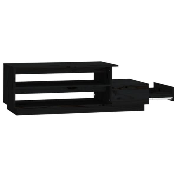 vidaXL Soffbord svart 120x50x40,5 cm massiv furu