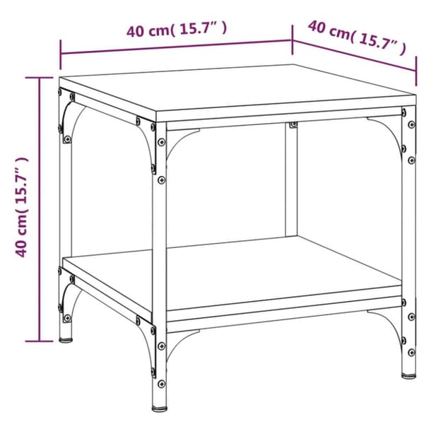vidaXL sideborde 2 stk. 40x40x40 cm konstrueret træ brun egetræsfarve