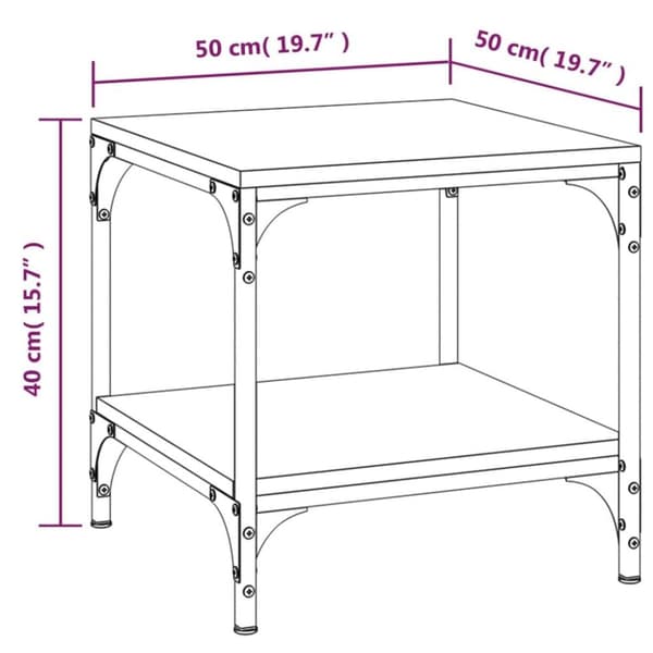vidaXL sofabord 50x50x40 cm konstrueret træ grå sonoma-eg