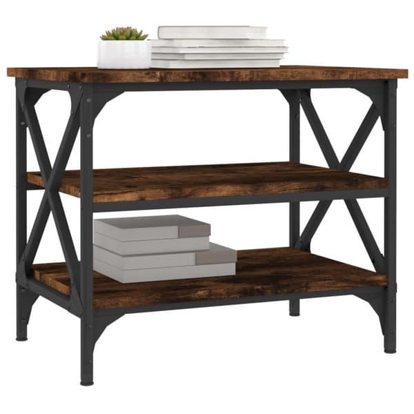 vidaXL Sidebord røkt eik 55x38x45 cm konstruert tre
