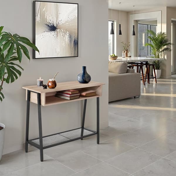 Konsolbord Tralee 100x35x80,5cm - Industrielt lyst træ, egetræ Sonoma