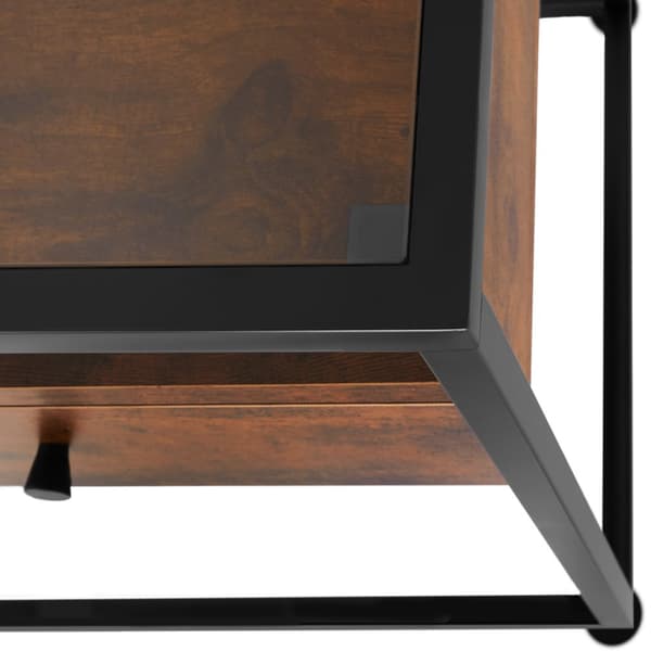 Konsolbord Reading 101,5x41,5x80,5cm - Industrielt mørkt træ, rustikt