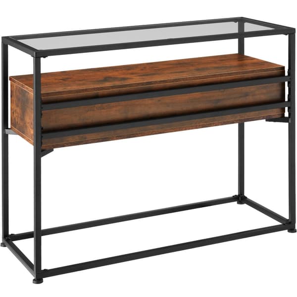 Konsolbord Reading 101,5x41,5x80,5cm - Industrielt mørkt træ, rustikt