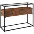 Miniatyrbillede 1 af 8: Konsolbord Reading 101,5x41,5x80,5cm - Industrielt mørkt træ, rustikt