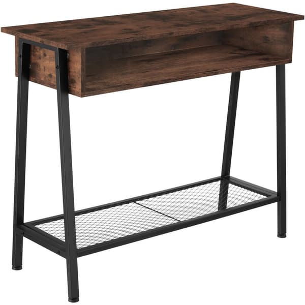 Konsolbord Tralee 100x35x80,5cm - Industrielt mørkt træ, rustikt