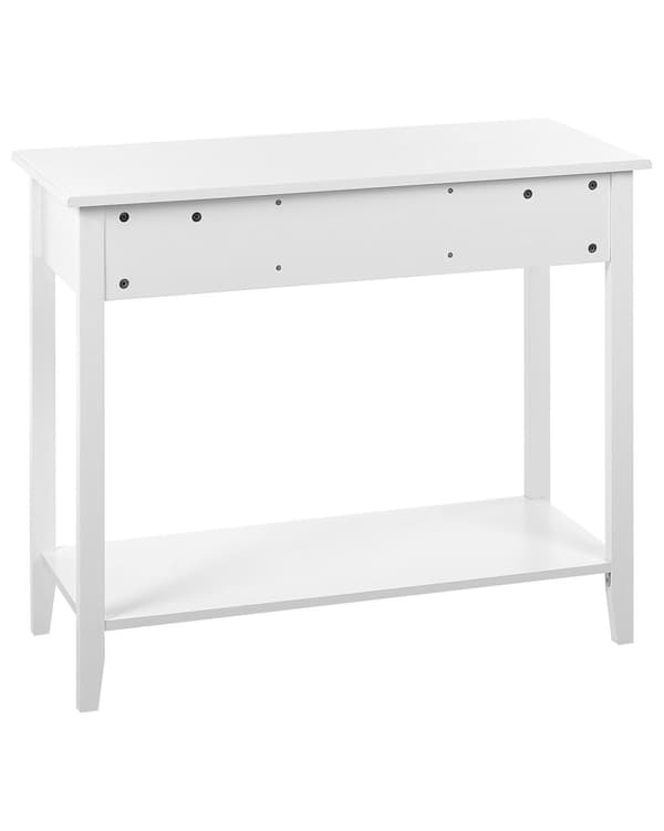 Konsolbord Vit MDF Träben 90 x 40 x 75 cm 3 Lådor Hylla Hall Vardagsrumsmöbler Modern Skandinavisk Stil