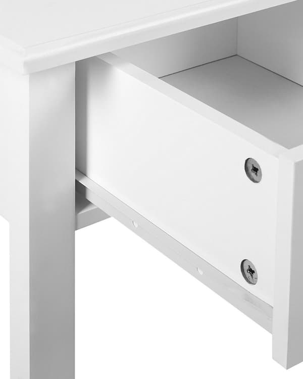 Konsolbord Vit MDF Träben 90 x 40 x 75 cm 3 Lådor Hylla Hall Vardagsrumsmöbler Modern Skandinavisk Stil