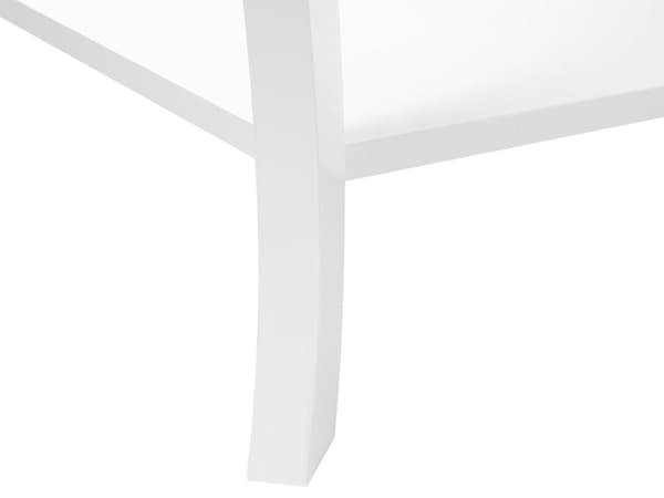 Sofabord Hvid MDF Træ 50 x 100 cm Moderne Aflangt Bord til Stuen med Hylde Opbevaringsplads Design Stue Dekoration Tilbehør