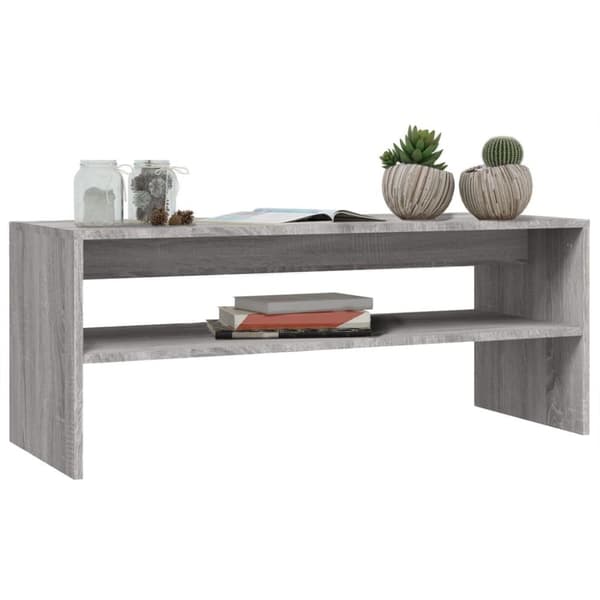 vidaXL Sohvapöytä harmaa Sonoma 100x40x40 cm tekninen puu