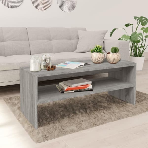 vidaXL Sohvapöytä harmaa Sonoma 100x40x40 cm tekninen puu
