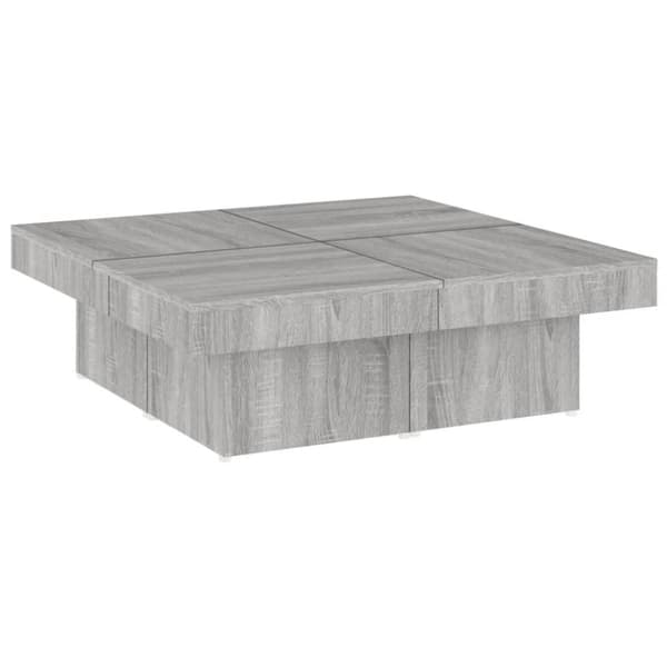 vidaXL Salongbord grå sonoma 90x90x28 cm konstruert tre