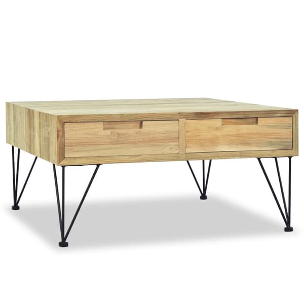 vidaXL Sofabord 80x80x40 cm massiv teak change2