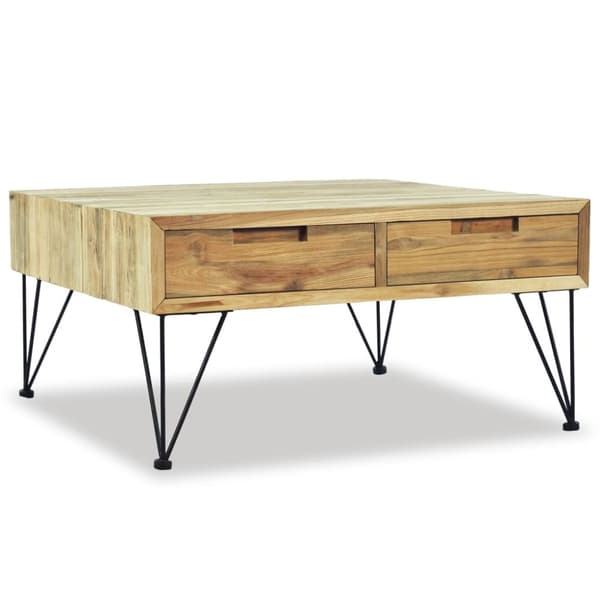 vidaXL Sofabord 80x80x40 cm massiv teak change2
