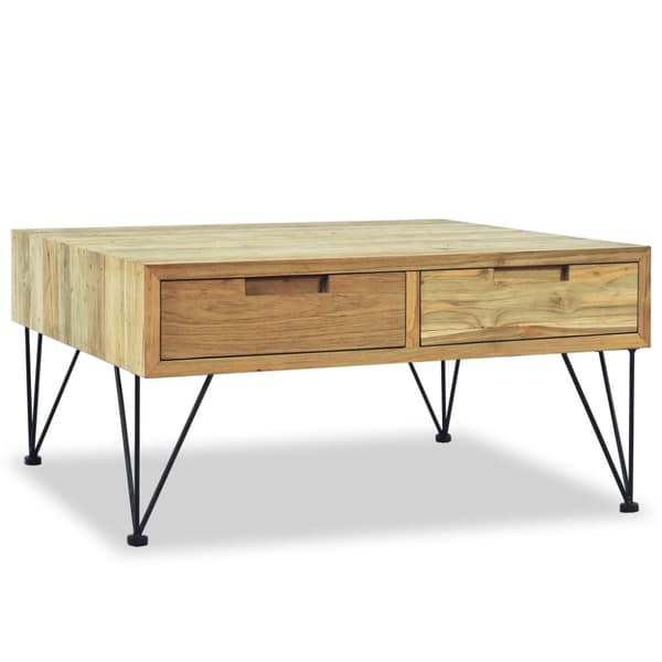 vidaXL Sofabord 80x80x40 cm massiv teak change2
