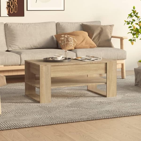 vidaXL Salongbord sonoma eik 102x55x45 cm konstruert tre