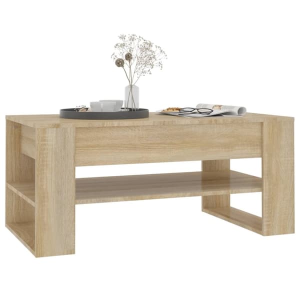 vidaXL Salongbord sonoma eik 102x55x45 cm konstruert tre