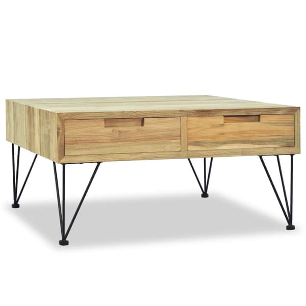 vidaXL sofabord 80 x 80 x 40 cm massivt teaktræ