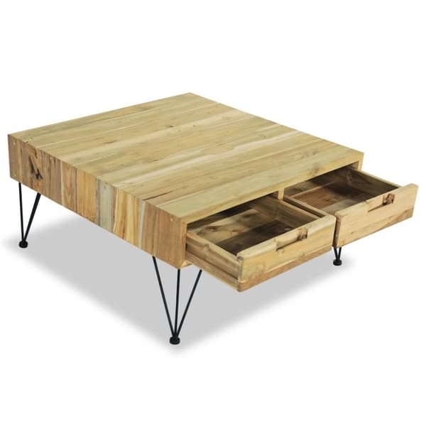 vidaXL sofabord 80 x 80 x 40 cm massivt teaktræ
