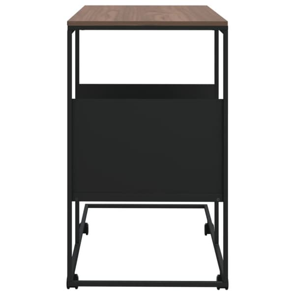 vidaXL Sidobord med hjul svart 55x36x63,5 cm konstruerat trä