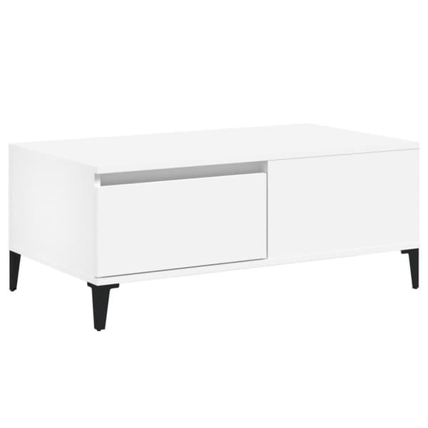 vidaXL Salongbord hvit 90x50x36,5 cm konstruert tre