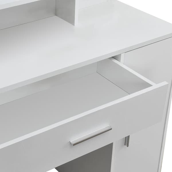 Sminkbord - sminkbord - med spegel - 90x38x137,5 cm - vit