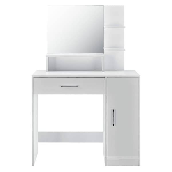 Sminkbord - sminkbord - med spegel - 90x38x137,5 cm - vit