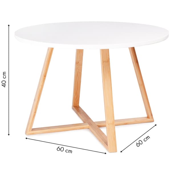 Soffbord i trä vitt - 60cmx40 cm