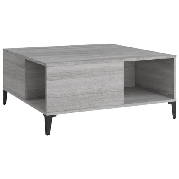 vidaXL sofabord 80x80x36,5 cm konstrueret træ grå sonoma-eg