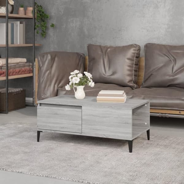 vidaXL sofabord 90x50x36,5 cm konstrueret træ grå sonoma-eg