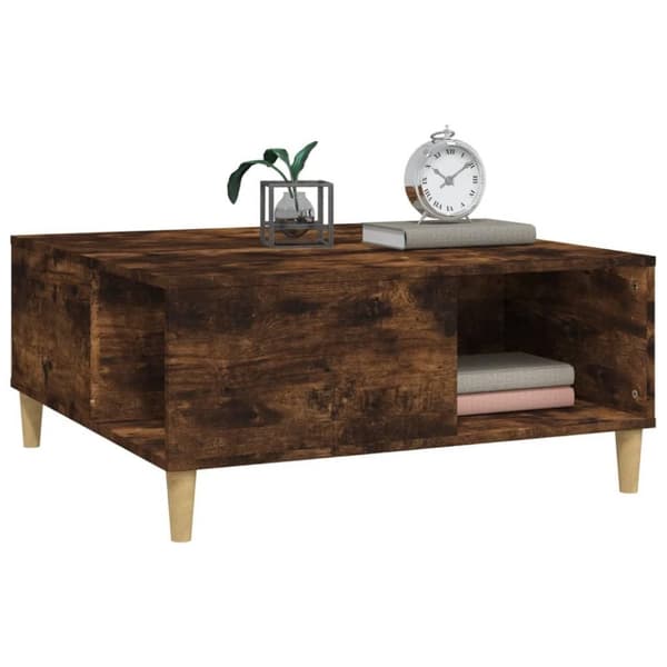 vidaXL sofabord 80x80x36,5 cm konstrueret træ røget egetræsfarve