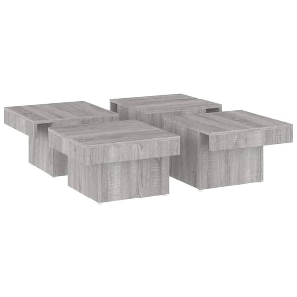 vidaXL sofabord 90x90x28 cm konstrueret træ grå sonoma-eg