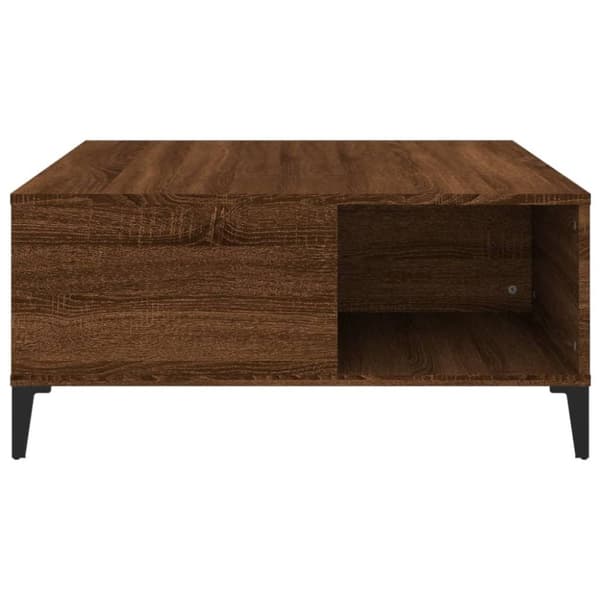 vidaXL Sohvapöytä ruskea tammi 80x80x36,5 cm tekninen puu