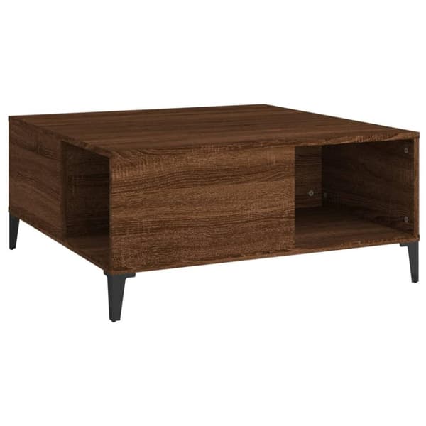 vidaXL Sohvapöytä ruskea tammi 80x80x36,5 cm tekninen puu