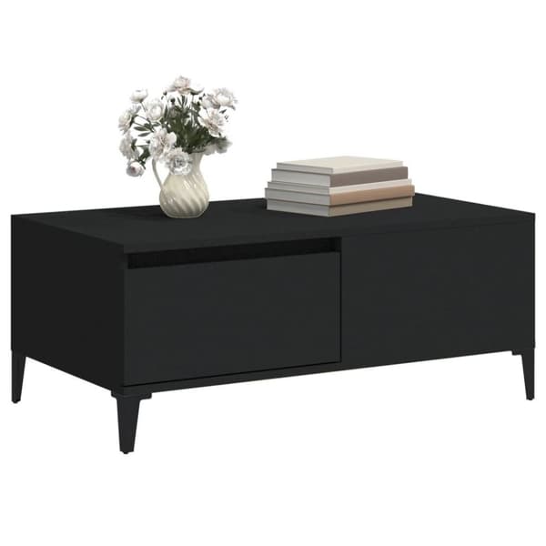 vidaXL Salongbord svart 90x50x36,5 cm konstruert tre