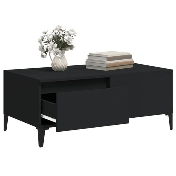 vidaXL Salongbord svart 90x50x36,5 cm konstruert tre