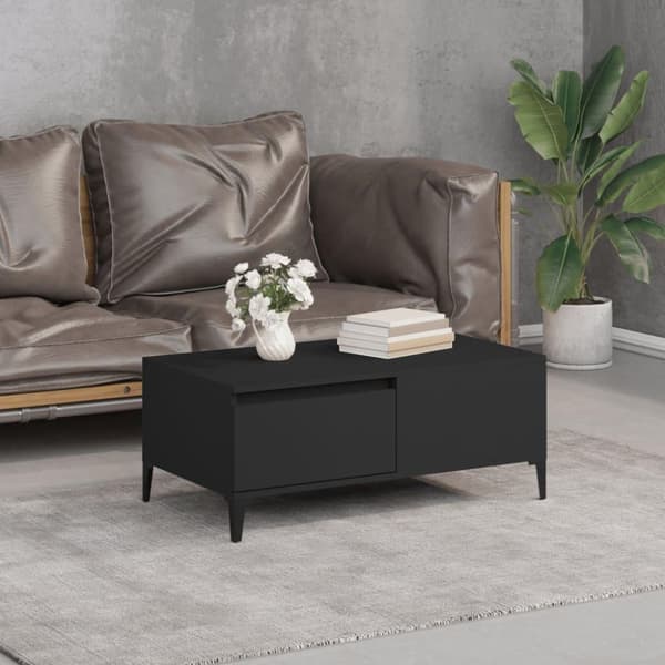 vidaXL Salongbord svart 90x50x36,5 cm konstruert tre