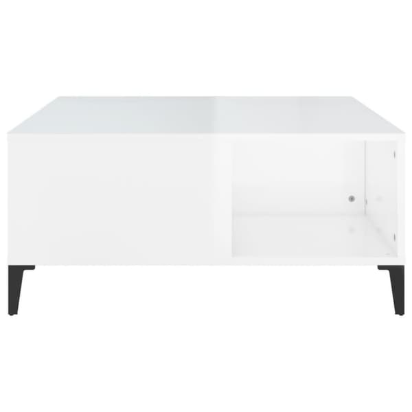 vidaXL Salongbord høyglans hvit 80x80x36,5 cm konstruert tre