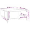 Miniatyrbilde 7 av 9: vidaXL Salongbord høyglans hvit 80x80x36,5 cm konstruert tre