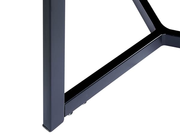 Sivupöytä tumma puu musta 50 x 43 x 50 cm MDF metalli pyöreä muovitassut moderni industriaalinen