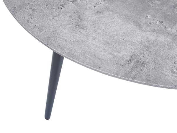Sofabord Svart Grå ø 79 cm Betongeffekt Rund form Industrielt design Moderne Stue
