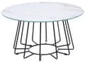 Miniatyrbillede 1 af 6: Sofabord Hvid Bordplade Metal Base Marmor Finish Glamorøst Design