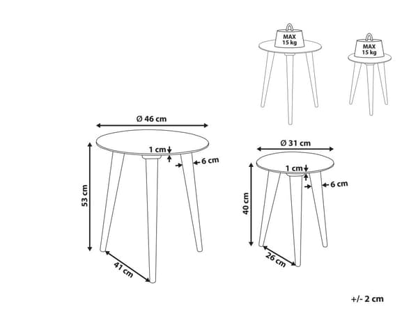 Indskudsborde Gråhvid Mangotræ 53 / 40 cm Små Runde Sideborde til Sofa Stuen med Blomstermønster Antik Entré Tilbehør Lampebord Indretning