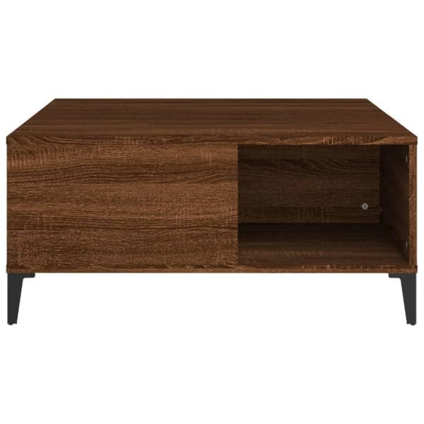 vidaXL Soffbord brun ek 80x80x36,5 cm konstruerat trä