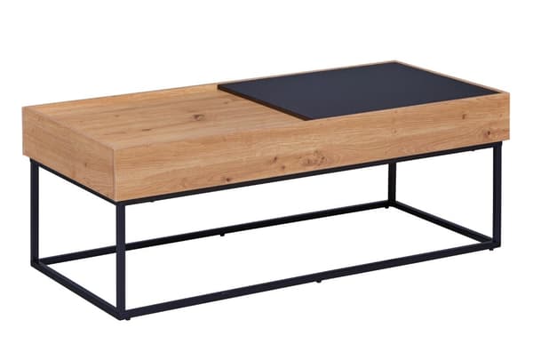 Filora sofabord med lagring grå, Artisan eik dekor.
