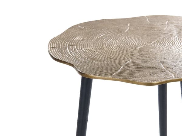 Sidebord Guld og Sort Metal Aluminium Top Rund 33 x 48 cm Retro boligindretning
