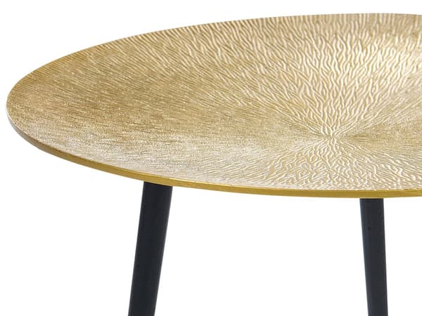 Sivupöytä kulta musta 45 x 50 x 45 cm alumiini rauta pyöreä vankka käsintehty moderni glamour